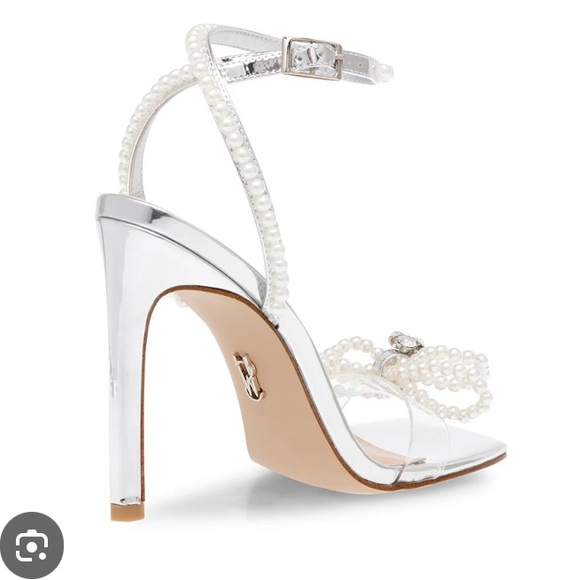 NWT Steve Madden Unleashed-P Pearl Bow Wrap Around Heel Sandals Size 10. - Picture 3 of 7
